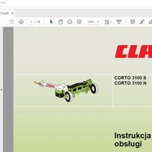 CLAAS CORTO 3100 S CORTO 3100 N Instrukcja montażu i obsługi Manual - PDF DOWNLOAD (Polish)