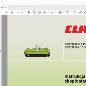 CLAAS CORTO 3150 F Profil CORTO 275 F Profil Instrukcja montażu i eksploatacji Manual - PDF DOWNLOAD (Polish)