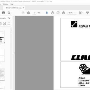 CLAAS CUTTER BAR 3.90 M - 9.00 M  LEXION  REPAIR MANUAL  - PDF DOWNLOAD