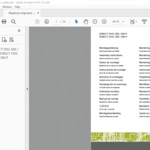 CLAAS DIRECT DISC 600  600 P DIRECT DISC 500  500 P Machine shipment on a pallet Assembly instructions Manual - PDF DOWNLOAD