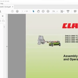 CLAAS DISCO 3000 TC / 3000 TC PLUS DISCO 3000 TC FG / 3000 TC FG PLUS DISCO 3000 TRC / 3000 TRC PLUS DISCO 3000 AS / 3000 AS PLUS Assembly Instructions and Operator´s Manual