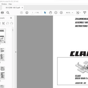 CLAAS DISCO 8550 C-8  8500 C-8 JAGUAR 900 - 820 ASSEMBLY INSTRUCTIONS Manual - PDF DOWNLOAD