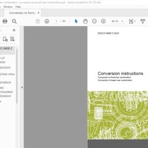 CLAAS DISCO 9400 C DUO  Conversion to frontrear combination Conversion to towed rear combination Conversion instructions Manual - PDF DOWNLOAD