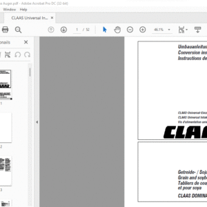CLAAS DOMINATOR CLAAS Universal Intake Auger Conversion Instructions Manual_DE_FR_EN - PDF DOWNLOAD