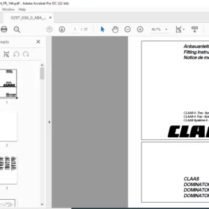 CLAAS DOMINATOR VX 108 (Linde) DOMINATOR VX 98 (Sauer) DOMINATOR VX 88 (Sauer) CLAAS 4 -Trac - System Fitting Instruction Manual_DE_EN_FR - PDF DOWNLOAD