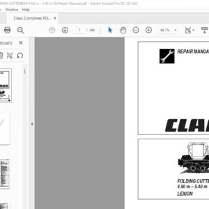CLAAS FOLDING CUTTERBAR 4.50 M – 5.40 M LEXION Repair manual - PDF DOWNLOAD