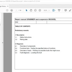 CLAAS GRAMMER seat suspension MSG95EL Repair Manual - PDF DOWNLOAD