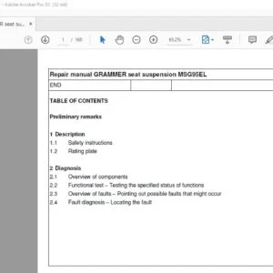 CLAAS GRAMMER seat suspension MSG95EL Repair manual - PDF DOWNLOAD
