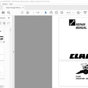 CLAAS JAGUAR 880 - 820 REPAIR MANUAL - PDF DOWNLOAD