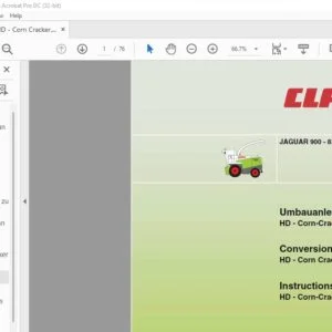 CLAAS JAGUAR 900 - 830 HD - Corn Cracker Conversion Instructions Manual_DE_EN_FR - PDF DOWNLOAD