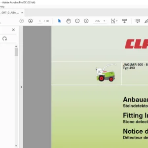 CLAAS JAGUAR 900 - 830 Typ 493 Stone detector Fitting Instructions Manual_DE_EN_FR - PDF DOWNLOAD