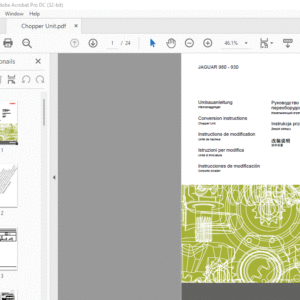 CLAAS JAGUAR 980 - 930 Chopper Unit Conversion instructions Manual - PDF DOWNLOAD