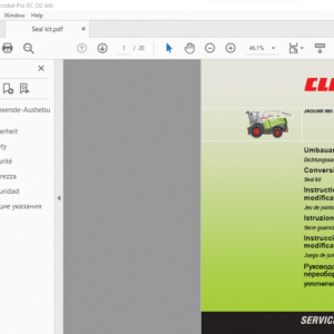 CLAAS JAGUAR 980 - 930 Seal kit Conversion instructions Manual_DE_EN_FR_IT_ES - PDF DOWNLOAD