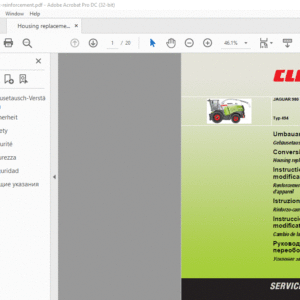 CLAAS JAGUAR 980 - 930 Typ 494 Housing replacement-reinforcement Conversion instructions Manual_DE_EN_FR_IT_ES