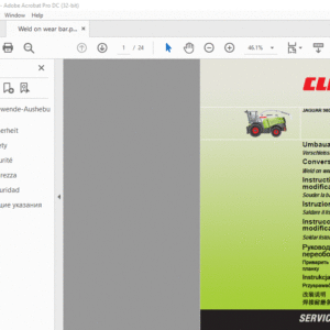 CLAAS JAGUAR 980 - 930 Weld on wear bar Conversion instructions Manual_DE_EN_FR_IT_ES - PDF DOWNLOAD
