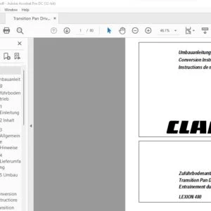 CLAAS LEXION 480 Transition Pan Drive Conversion Instruction Manual_DE_EN_FR - PDF DOWNLOAD