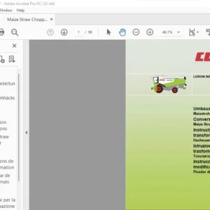 CLAAS LEXION 560 - 510 Maize Straw Chopper Conversion Instruction Manual_DE_EN_FR_IT_ES - PDF DOWNLOAD