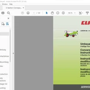 CLAAS LEXION 580 - 510  3-Section Conveyor Slat Conversion Instructions Manual_DE_EN_FR_ES - PDF DOWNLOAD