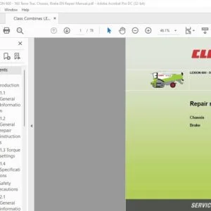 CLAAS LEXION 600 - 560 Terra-Trac Chassis Brake Repair manual - PDF DOWNLOAD