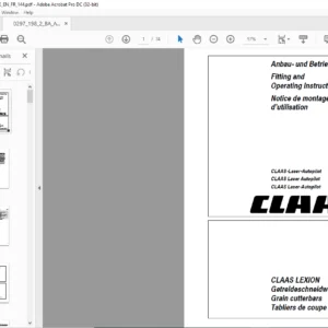 CLAAS LEXION Grain cutterbars CLAAS Laser Autopilot  Fitting and Operating Instructions Manual_DE_EN_FR - PDF DOWNLOAD