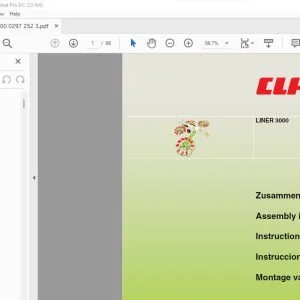 CLAAS LINER 3000 Assembly instructions Manual  -PDF DOWNLOAD