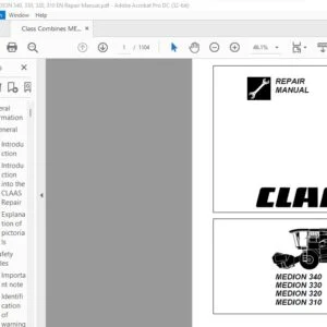 CLAAS MEDION 340 MEDION 330 MEDION 320 MEDION 310 Repair manual- PDF DOWNLOAD