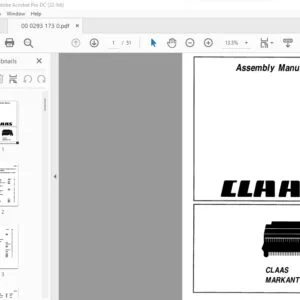 CLAAS Market 65 Assembly Manual - PDF DOWNLOAD