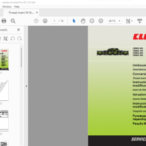 CLAAS ORBIS 900 ORBIS 750 ORBIS 600 ORBIS Thread insert M16 Conversion instructions Manual_DE_EN_FR_IT - PDF DOWNLOAD