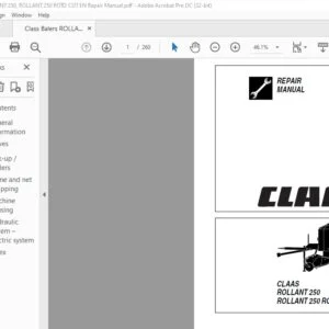 CLAAS ROLLANT 250 ROLLANT 250 ROTO CUT Repair manual - PDF DOWNLOAD