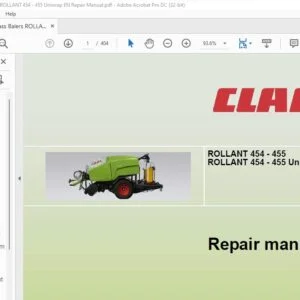 CLAAS ROLLANT 454 - 455 ROLLANT 454 - 455 Uniwrap Repair Manual - PDF DOWNLOAD
