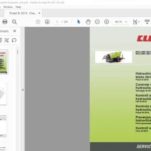 CLAAS ROLLANT 454 UNIWRAP ROLLANT 455 UNIWRAP Przed SI 2012  Kontrola zespołu hydraulicznego Repair Manual – PDF DOWNLOAD (polish)