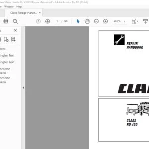 CLAAS RU 450 Repair Manual - PDF DOWNLOAD