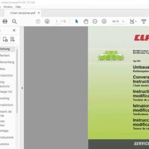 CLAAS RU 600 Contour RU 600 Auto-Contour Typ 903 Chain tensioner Conversion Instructions Manual_DE_EN_FR_ES - PDF DOWNLOAD