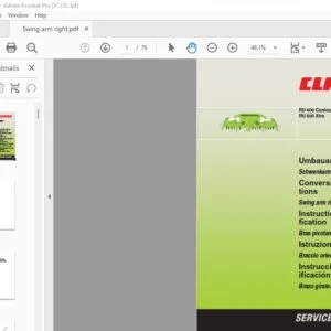 CLAAS RU 600 Contour RU 600 Xtra Swing arm right Conversion Instruction Manual_DE_EN_FR_IT - PDF DOWNLOAD
