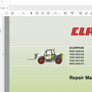 CLAAS SCORPION 9040 (404-03) 7045 (403-03) 7040 (402-03) 7030 (401-03) 6030 (400-01) Repair Manual - PDF DOWNLOAD