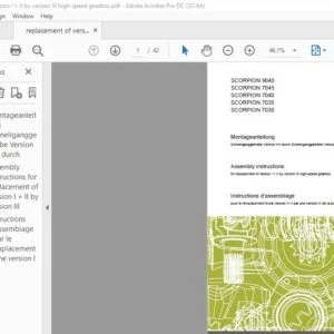 CLAAS SCORPION 9040 SCORPION 7045 SCORPION 7040  SCORPION 7035 SCORPION 7030 for replacement of version I + II by version III high-speed gearbox Assembly instructions Manual_DE_EN_FR