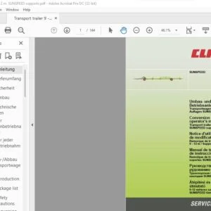 CLAAS  SUNSPEED  Transport trailer 9 - 12 M  SUNSPEED supports  Conversion and operator's manual_DE_EN_FR_IT_ES - PDF DOWNLOAD