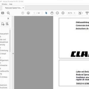 CLAAS TARGO K-SERIE  Reduced Speed Fan Conversion Instruction Manual_DE_EN_FR - PDF DOWNLOAD