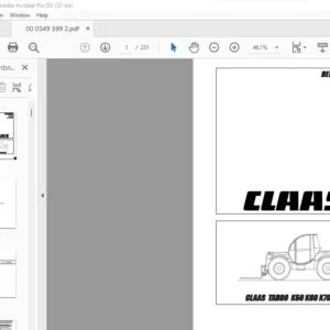 CLAAS TARGO K50 K60 K70 HYDRAULICS ELECTRICS TECHNICAL DATA Repair manual - PDF DOWNLOAD