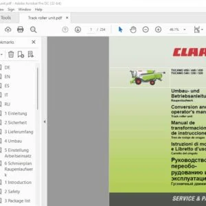 CLAAS TUCANO 450 / 440 / 430 TUCANO 340 / 330 / 320 Track roller unit and operator's manual_DE_EN_FR_ES_IT - PDF DOWNLOAD