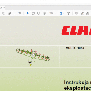 CLAAS VOLTO 1050 T Instrukcja montażu i eksploatacji Manual - PDF DOWNLOAD(polish)