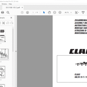 CLAAS VOLTO 75 T / 750 ASSEMBLY INSTRUCTIONS Manual_DE_EN_FR_IT_ES - PDF DOWNLOAD
