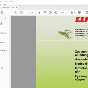 CLAAS mower DISCO 9100 C Contour DISCO 9100 RC Contour DISCO 8400 C Contour DISCO 8400 RC Contour Assembly manual - PDF DOWNLOAD