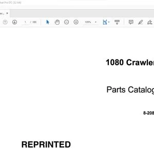 Case 1080 Crawler Parts Catalog Manual 8-2081 - PDF DOWNLOAD