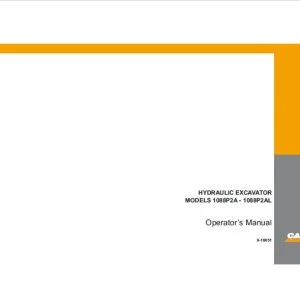 Case 1088P2A - 1088P2AL Hydraulic Excavator Operator's Manual 9-16051 - PDF DOWNLOAD