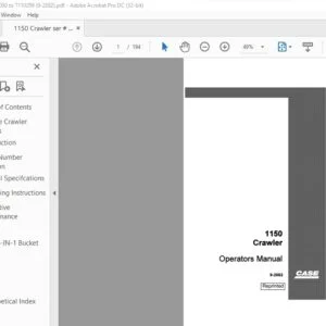 Case 1150 Crawler Operators Manual 9-2082 - PDF DOWNLOAD