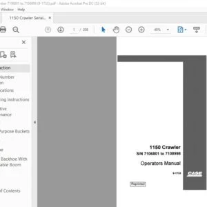 Case 1150 Crawler Operators Manual SN 7106801-7108998 - PDF DOWNLOAD