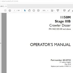 Case 1150M Stage IIIB Crawler Dozer Operator's Manual 48149735 - PDF DOWNLOAD