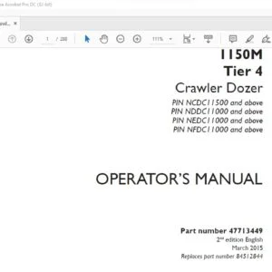 Case 1150M Tier 4 Crawler Dozer Operator's Manual 47713449 - PDF DOWNLOAD