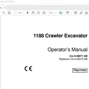 Case 1188 Crawler Excavator Operator's Manual 9-28071 - PDF DOWNLOAD